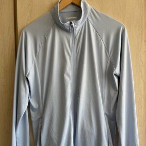 MAGCOMSEN Women's UPF 50+ Lightweight Athletic Jacket Full Zip Light Blue Medium
